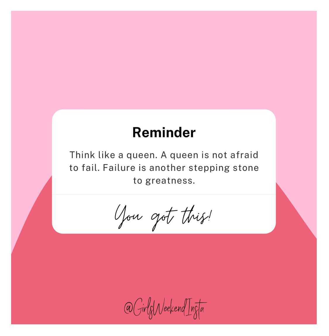 Don't Be Afraid of Failure