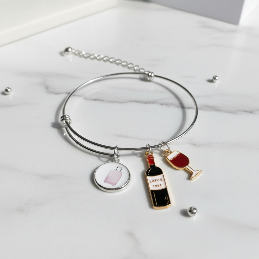 Wine Bottle & Glass Charm